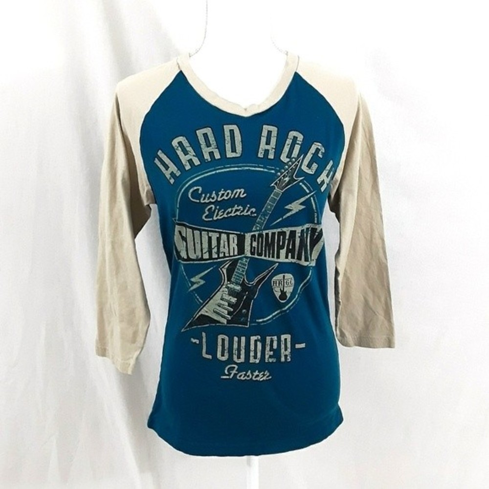 Hard Rock Cafe Raglan Sleeve Graphic Tee Top Small